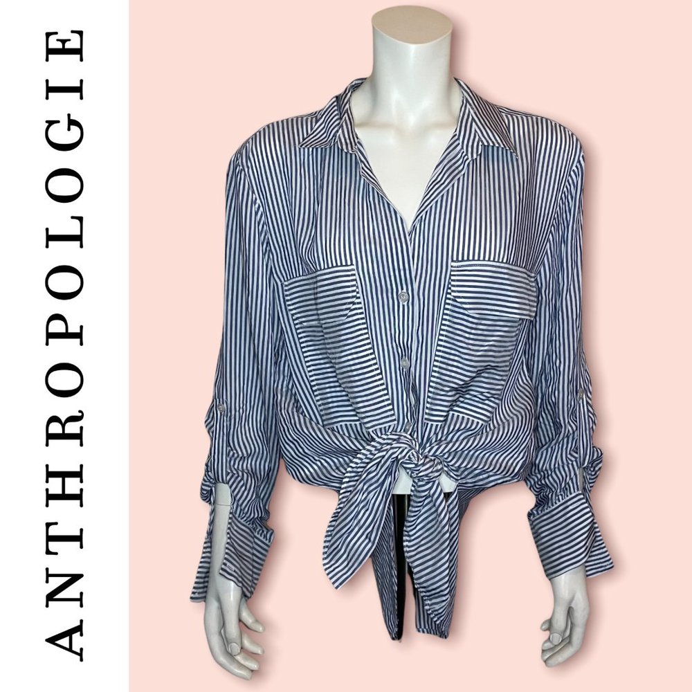 Maeve Striped Button Down Shirt ▪️ Anthropologie